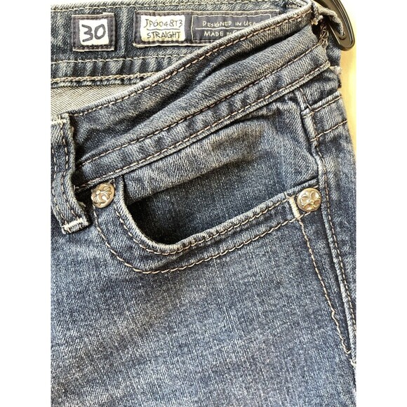 Miss Me Style JP6048T3 Straight Chain Studs Fleet De Lis Blue Jeans Size 30 - Picture 8 of 14
